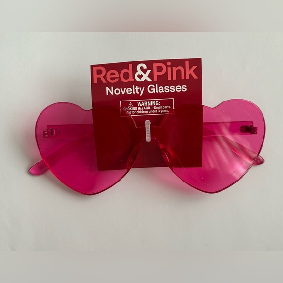 New Red & Pink Novelty Glasses Heart Shaped Pink Women's - Picture 14 of 16